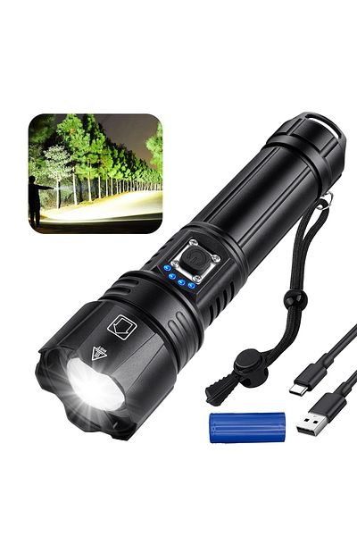 Choice 26650 With Battery Rechargeable Flashlights High Lumens, 990,000 Lumen Brightest Led Flashlight With