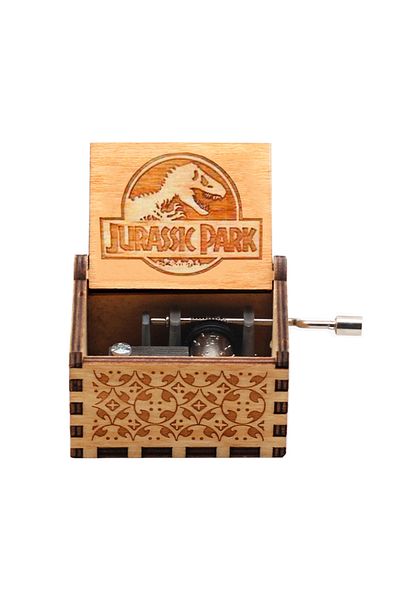 Choice Jurassic Park 04 HOT Wooden Hand Crank Black Jurassic Park Music Box Children's Holiday Gifts Christ