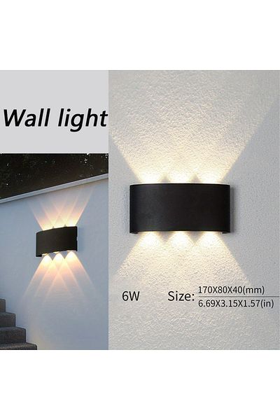 Choice Cold White 6W Black LED Wall Lamp Waterproof IP66 Indoor Outdoor Lamp  Garden Lights for Living Room