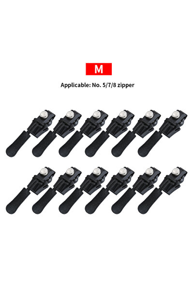 Choice10 6CM 12Pcs M 3/6/12Pcs Universal Zipper Repair Kit Quick Instant Deta...