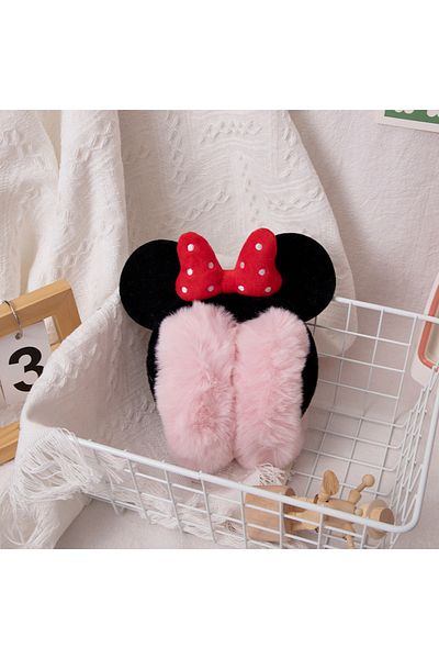 Miniso Minnie-pink Disney Minnie Mouse animation peripheral cartoon bow shape autumn and winter warm earmuf
