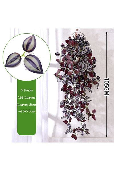 Choice zi yan mei 105cm 5 Forks Artificial Vines Plants Outdoor Plastic Creeper Green Ivy Wall Hanging Plan