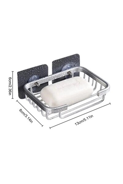 Choice رف صابون من الألومنيوم مثبت على الحائط، قطعة واحدة باللون الرمادي، للم...