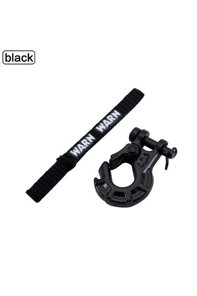 AJRC black Rc Car Winch Hook With Winch Pull Strap Tags Decoration For 1/10 Rc Crawler Car Axial Scx10 Tr