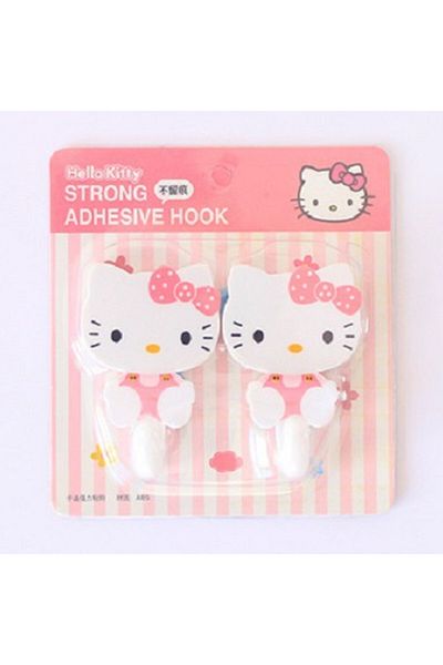 Choice 2Pcs Set 02 2Pcs Set Hello Kitty Sanrio Strong Self Adhesive Hooks Key Storage Hanger for Kitchen Ba