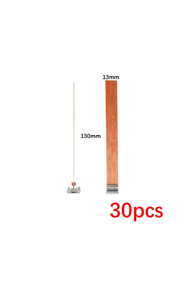 Choice 13mm x 130mm 30pcs High Quality Wooden Candle Wick With Clip Base Craf...