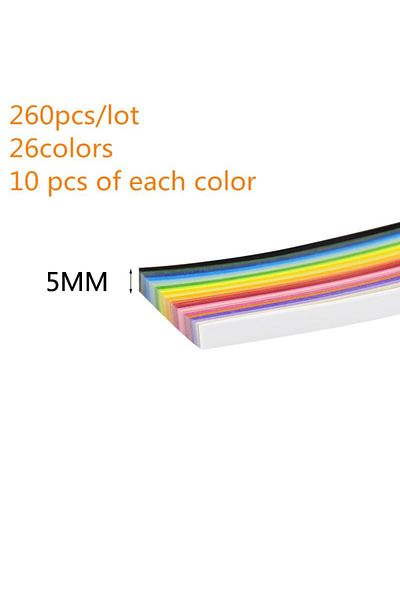 Choice 260pcs 5mm 260 Pcs Origami Handmade Children DIY Art Craft Mixed Color Scrapbooking Stripes Quilling