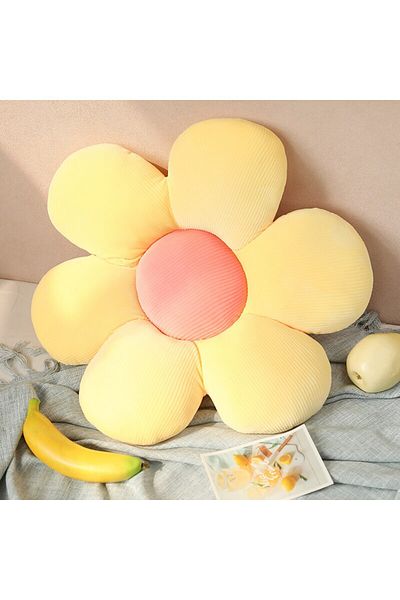 Choice Yellow 35cm Colorful Flowers Plush Pillow Plant Petal Cushion Stuffed Toys For Girls Baby Home Decor