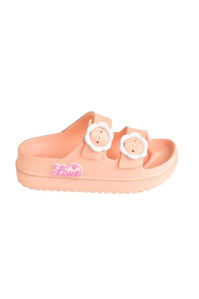 MARKABONİ Girl's Pink / Powder Buckle Lightweight Soft Non-Slip Sole Daily Slippers