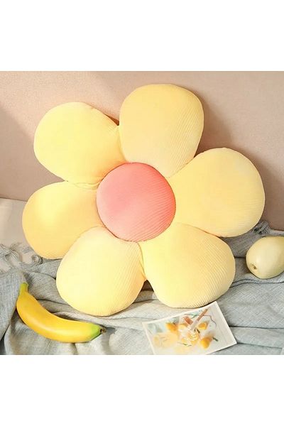 Choice yellow 35CM Colorful Flowers Plush Pillow Plant Petal Cushion Stuffed Toys for Girls Baby Home Decor