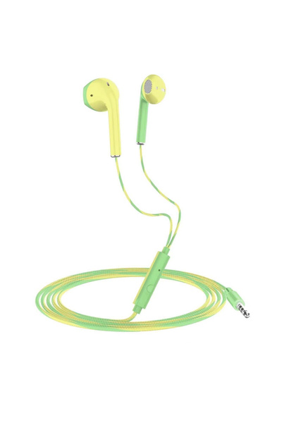 Choice Yellow Green 3.5mm Wired Headphones With Bass Earbuds Stereo Earphone ...