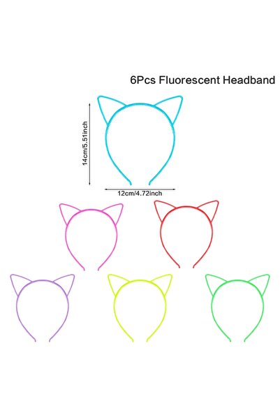Choice 1 6 قطع من حلقات الشعر الفلورية البلاستيكية المتوهجة في الظلام لوازم ا...