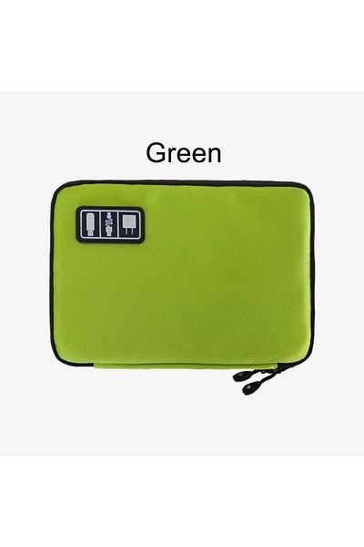 Choice 1pc Green 1pc Black Green Storage Bag Electronic Accessory Organizer Portable Usb Data Cable Charger