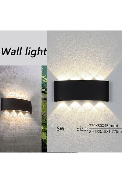 Choice Warm White 8W Black LED Wall Lamp Waterproof IP66 Indoor Outdoor Lamp  Garden Lights for Living Room