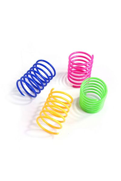 Choice 5.5x2cm 4pcs Kitten Cat Toys Wide Durable Heavy Gauge Cat Spring Toy Colorful Springs Cat Pet Toy Co