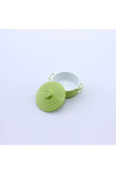 Choice وعاء حساء صغير ملون باللون الأخضر مقاس واحد 1:12 وعاء صغير لبيت الدمية...