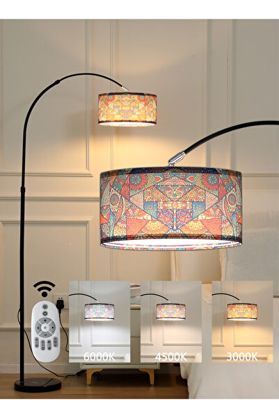 X SPRING National print floor lamp with Remote Control & 3-Color LED Light - Adjustable Lamp for Living Room