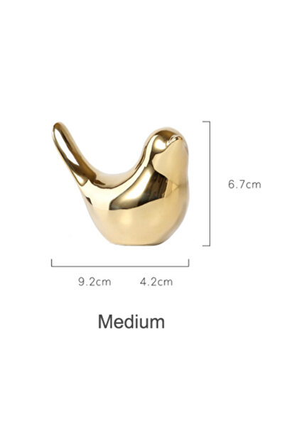 Choice تمثال طائر M 4 أحجام من السيراميك الاسكندنافي الذهبي تمثال حيوان مجوهرات ديكور المنزل طاولة غرفة المعيشة.