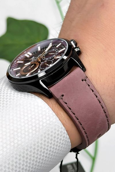 Daniel Klein Exclusive Brown Leather Cord Black Steel Case Men's Wristwatch Bracelet Zmdk1171