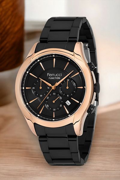 Ferrucci Men's Wrist Watch Bracelet Zmfer146 - FC.12670TM.02 Black-Rose Color