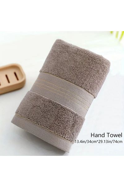 Choice 34x74cm Brow Cotton Towel With Strong Water Absorption Universal Towel For Adults And Children Solid