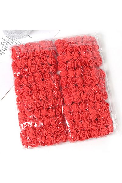 Choice Red 144Pcs Mini Rose Artificial Flowers Bouquet 7.5cm Foam Fake Flowers Wedding Decoration for Home