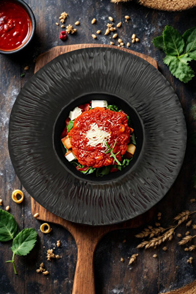 İREA PORSELEN Mantra Porselen Makarna ve Salata Tabağı Çukur Dekoratif Tabak ...