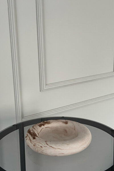 Rosa Atelier Desenli Yuvarlak Dekoratif Tabak, Organizer