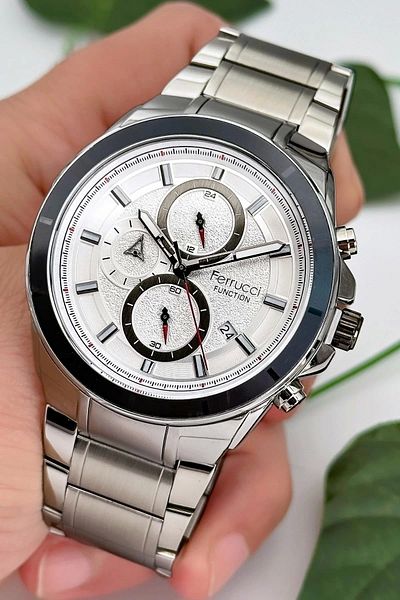Ferrucci Function Men's Wristwatch Steel Strap Steel Case 3 Atm Water Resistance