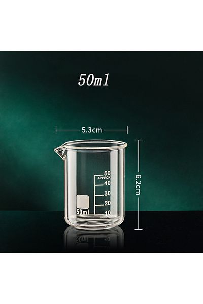 Choice1 50-1000ml 50ml High Borosilicate Glass Measuring Cup Clear Scale Cup Laboratory Beaker Kitchen Bakin