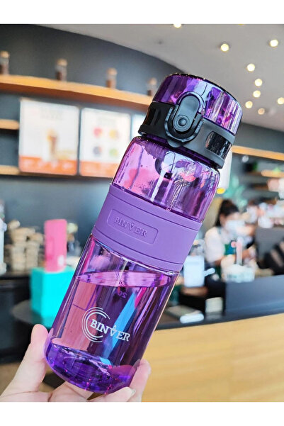 Choice زجاجة مياه رياضية أرجوانية 500 مل، كوب بلاستيكي محمول مانع للتسرب مع ف...