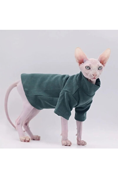Choice ملابس قطط سفينكس خضراء M ملابس قطط شتوية ناعمة من القطن للأطفال الصغار من كورنيش بلون سادة من ديفون