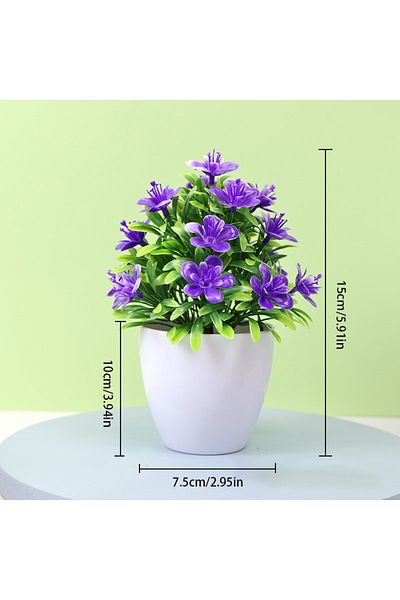 Choice 1pc Purple 1pc Artificial Flowers Five Leaf Plum Small Potted Plants Can Be Placed Indoors And Outdo
