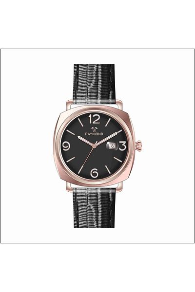 Raymond Rym-1066 Leather Cord - Stainless Steel Case - 2 Years Warranty - Raymond Men's Wristwatch