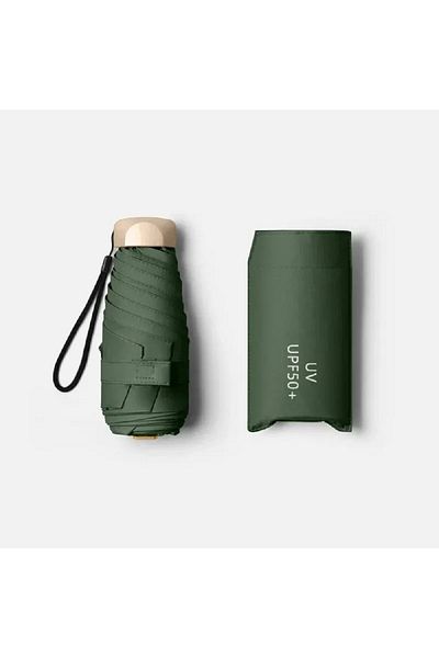 Choice 1pc Blackish Green 1pc 55% Off Mini Sun Umbrella Pocket Rain Umbrella Vinyl Folding Uv Ultraviolet P