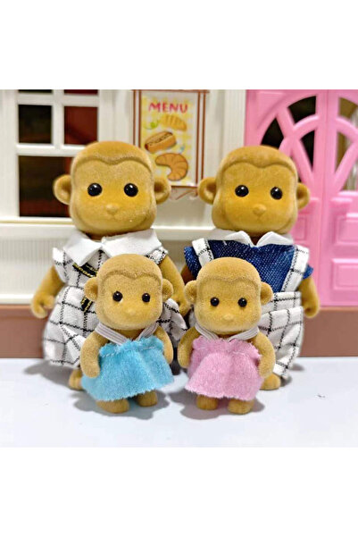 Choice بيت الدمى العائلي القرد 1:12 محاكاة دمية عائلة الغابة رنة باندا حيوانا...