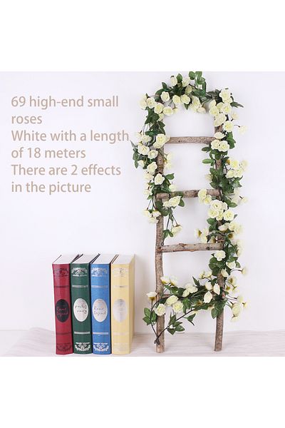 Choice White 69 head 1.8m B 2.5m 1.8m Rose Artificial Flower Vine For Wedding Garland White Pink Home Room
