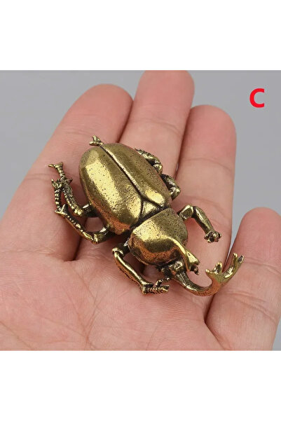 Choice زينة خنفساء من النحاس الصلب على شكل وحيد القرن الإبداعي محاكاة الحشرات...