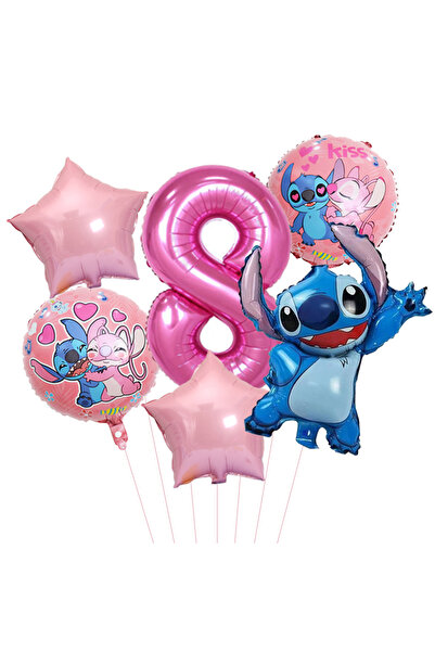 Choice مجموعة من 6 قطع مقاس 32 بوصة، 8 قطع وردية، 6 قطع من بالونات حفلات ليلو...