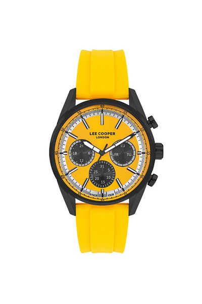 Lee Cooper LC07987.677 Men Multi Function Display Watch & Silicone Strap Yellow