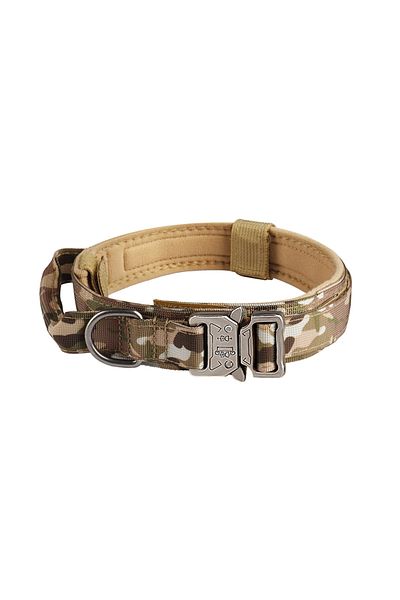 Choice L Camouflage Pet Products Outdoor Tactical Dog Collar Metal Buckle Breathability Nylon Collar Medium
