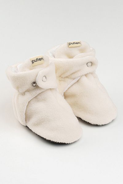 pufien Non-Slip Sole First Step Shoes White Baby Booties