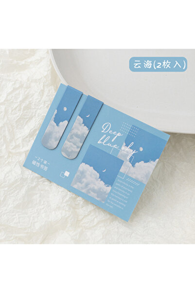 Choice F JIANQI 2pcs/pack Magnetic bookmark beautiful scenery clouds simple l...