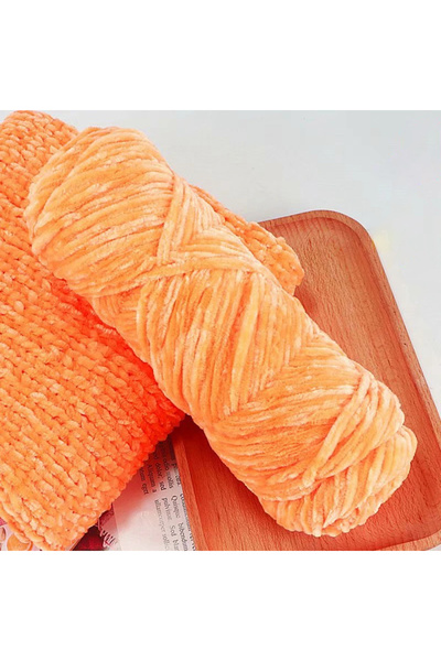Choice sweet orange 95g Chenille Soft Velvet Yarn Blended Knitting Wool Croch...