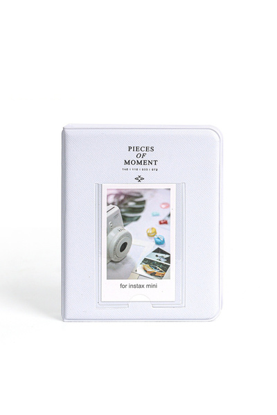 Choice حافظة تخزين الصور الفورية الصغيرة ذات الـ 64 جيبًا باللون الأبيض لألبو...