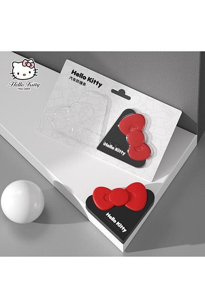 Miniso 2pcs Black Kawaii Genuine Sanrio Car Door Corner Anti-collision Anti-scratch Sticker Hello Kitty Car