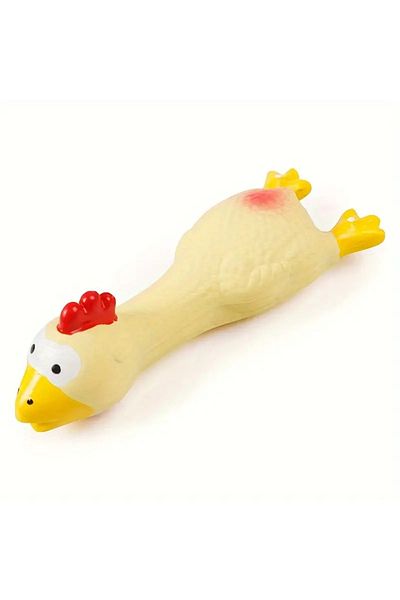 Choice Yellow Dog Toys Make a Sound Cooing Chicken Dog Toy - Durable Latex Chew For Small To Medium Breeds