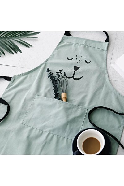 Choice مريلة أطفال خضراء على شكل دب كرتوني للأطفال والكبار، مريلة مطبخ نسائية...