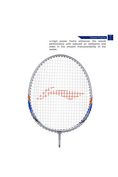 Li-Ning XP-80 EV Badminton Racket | Grey/Blue | Aluminum | 95g | 20lbs Tension | Strong | Pack of 1