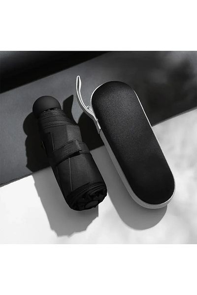 Choice 1pcs black Parapluie capsule portable avec poignée en alliage de caoutchouc, mini pare-soleil, crème